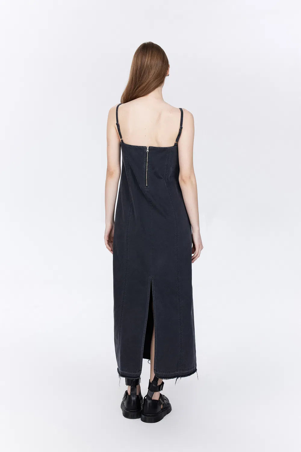 Hortensia Patched Cami Dress in Tencel Denim