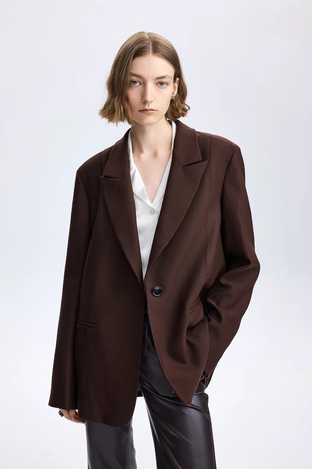 Lygia Raw Edge Blazer in Fine Wool