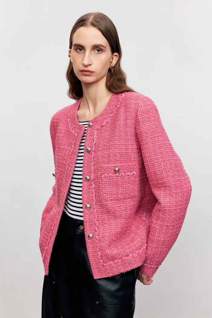 Pissaro Barbie Pink Jacket in Tweed