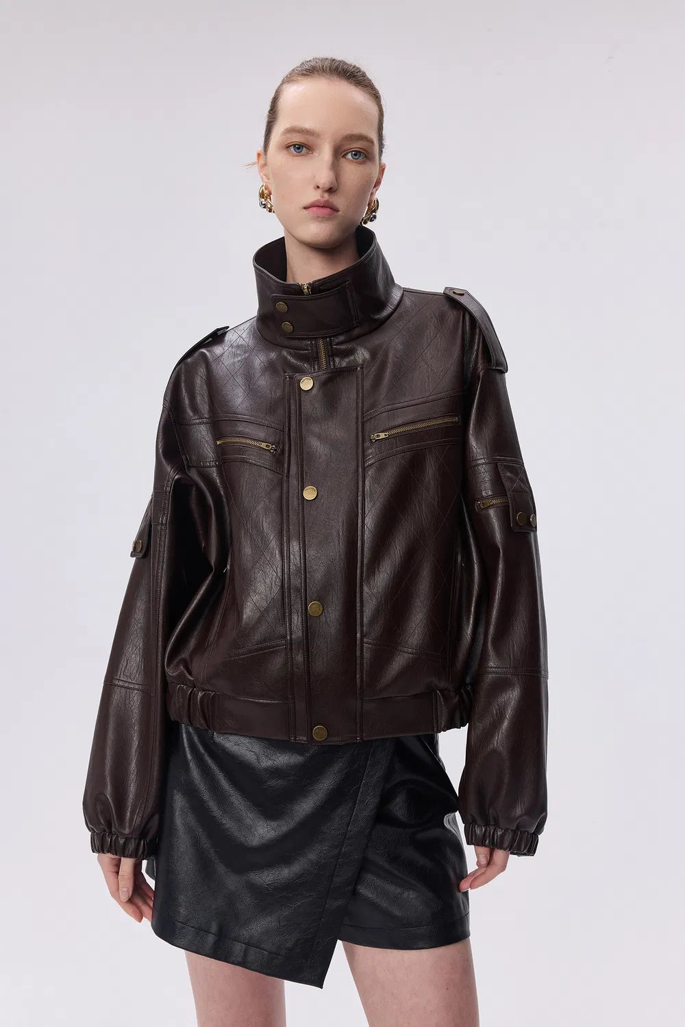 Raon Quilted Eco Leather Jacket