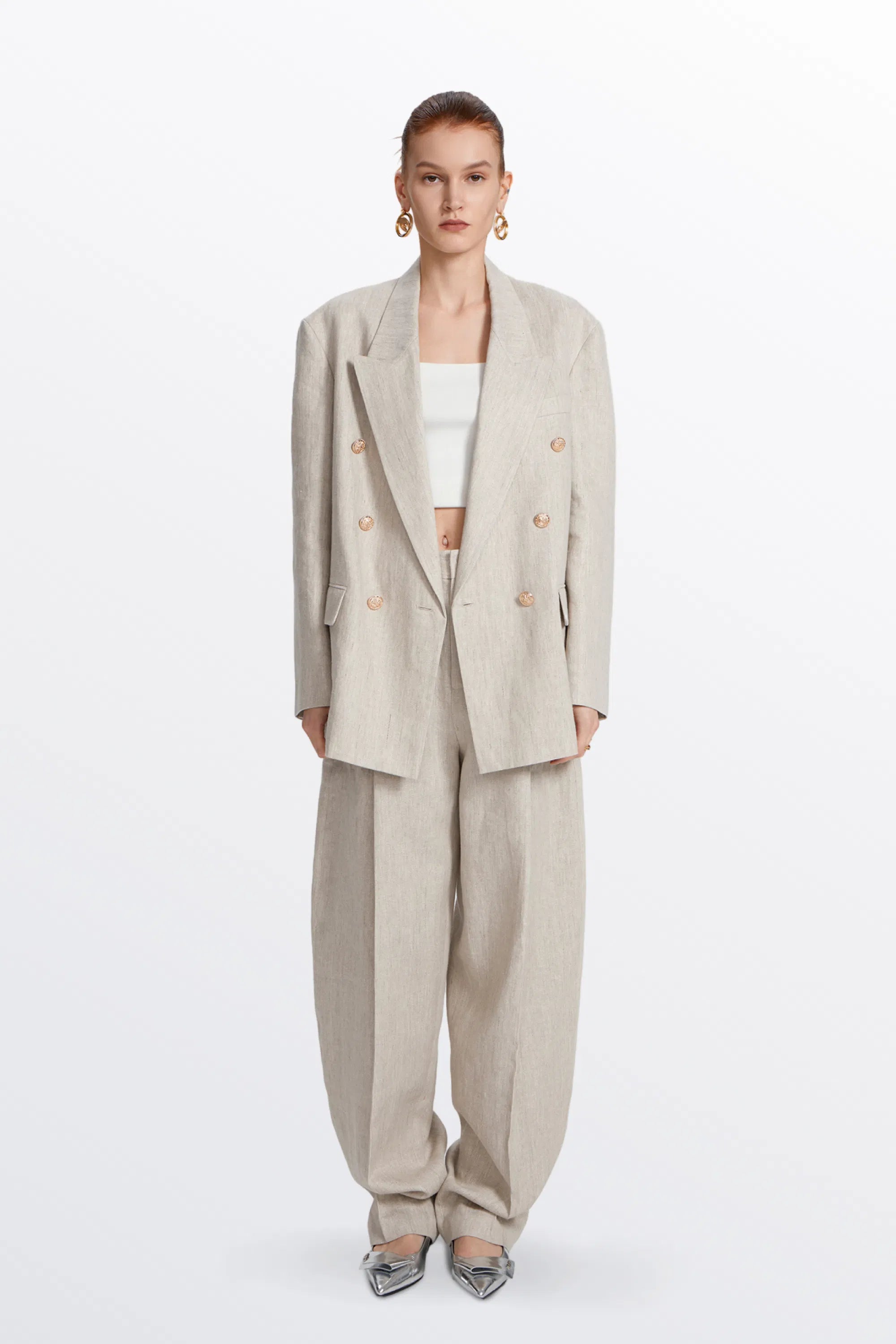 Kendall Blazer in Cotton Linen Blend