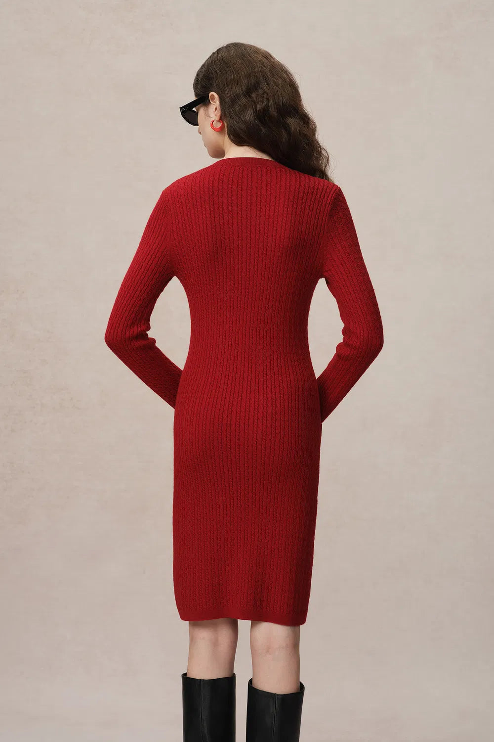 Layla Slim Fit Short Dress in Australian Merino Wool Knit