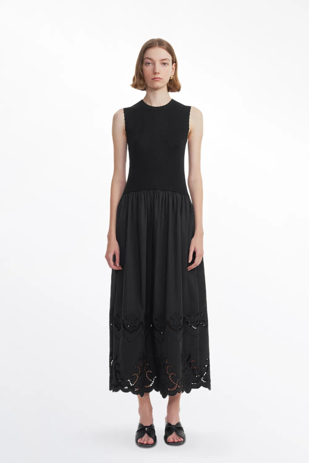 Amy Embroidered Dress in Mulberry Silk Blend