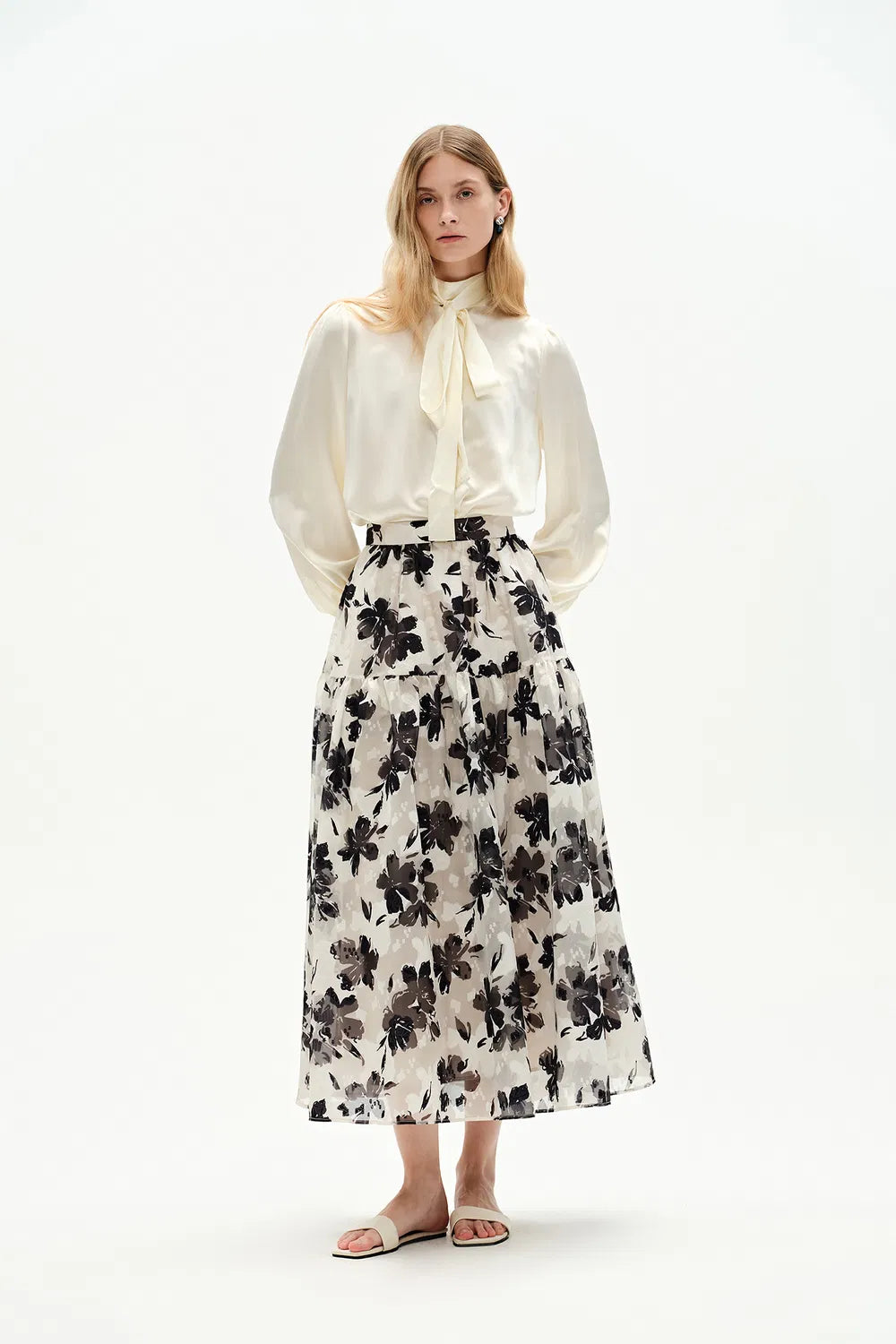 Rhea Jacquard Print Skirt in Heavy Jacquard Mesh