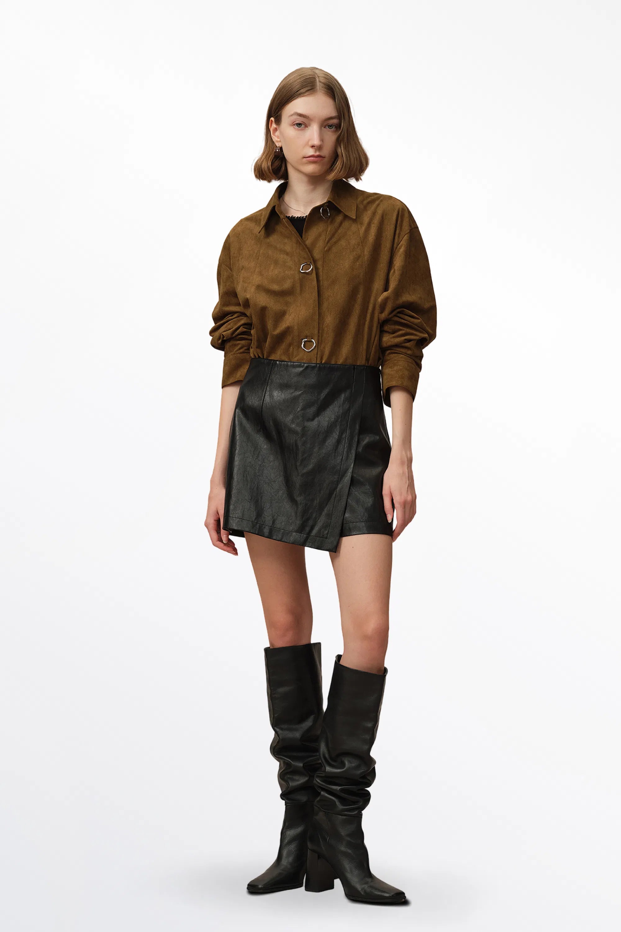 Brandy Lightweight Vegan Suede Shirt