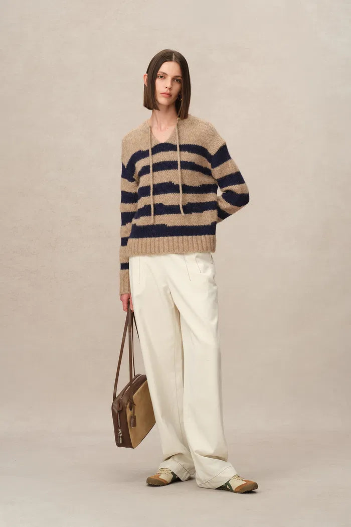 Ray Striped Sweater in Alpaca-Wool Blend Knit