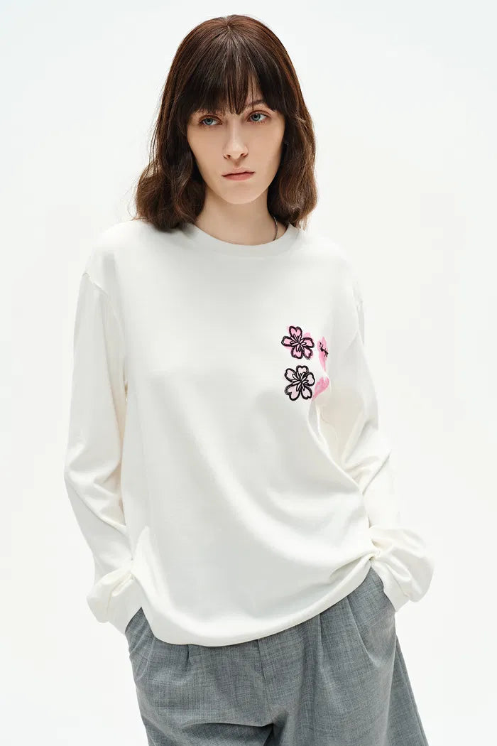 Jardin des Fabriques Long Sleeve T-Shirt in Pima Cotton