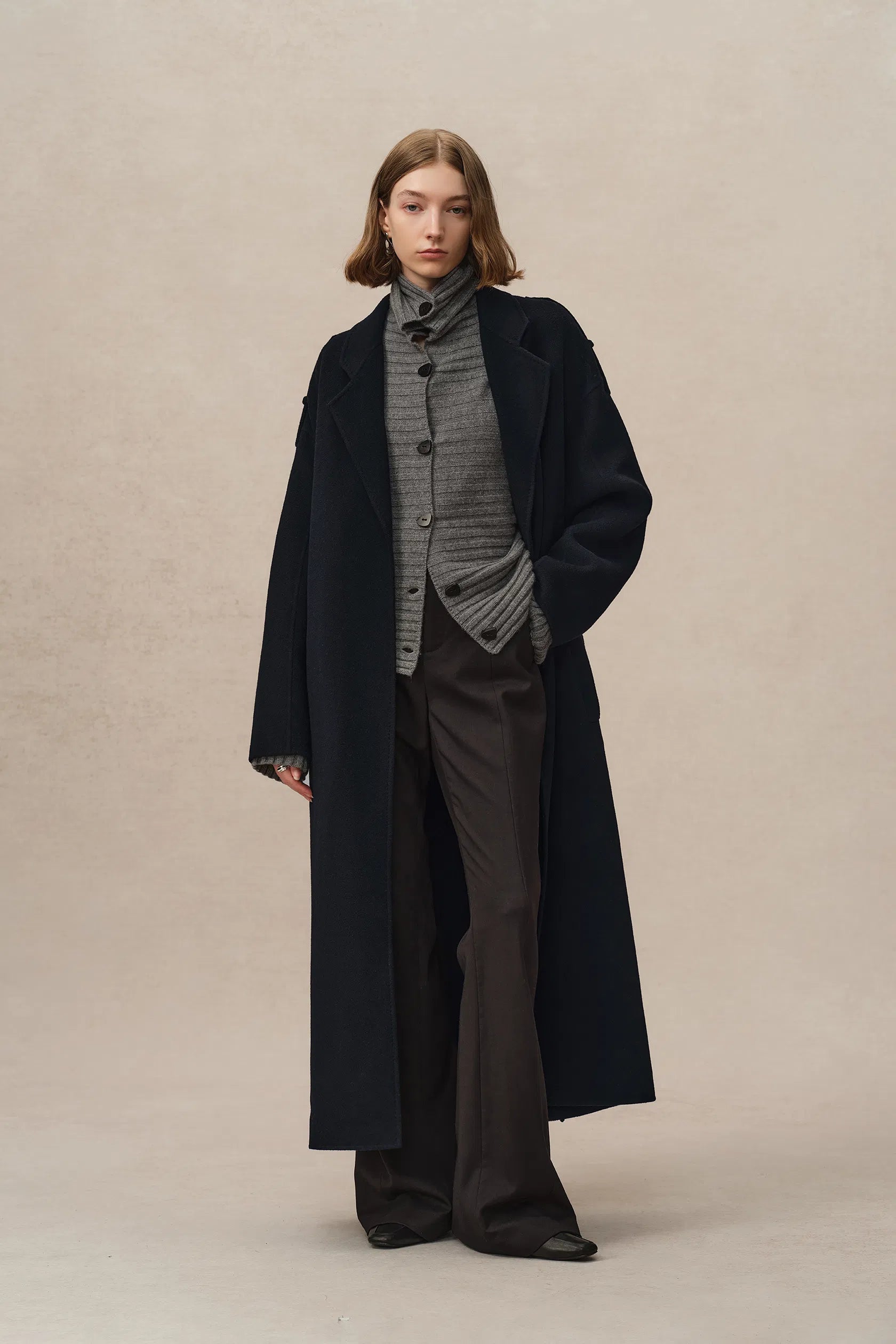 Billy Long Coat in Double Face Wool