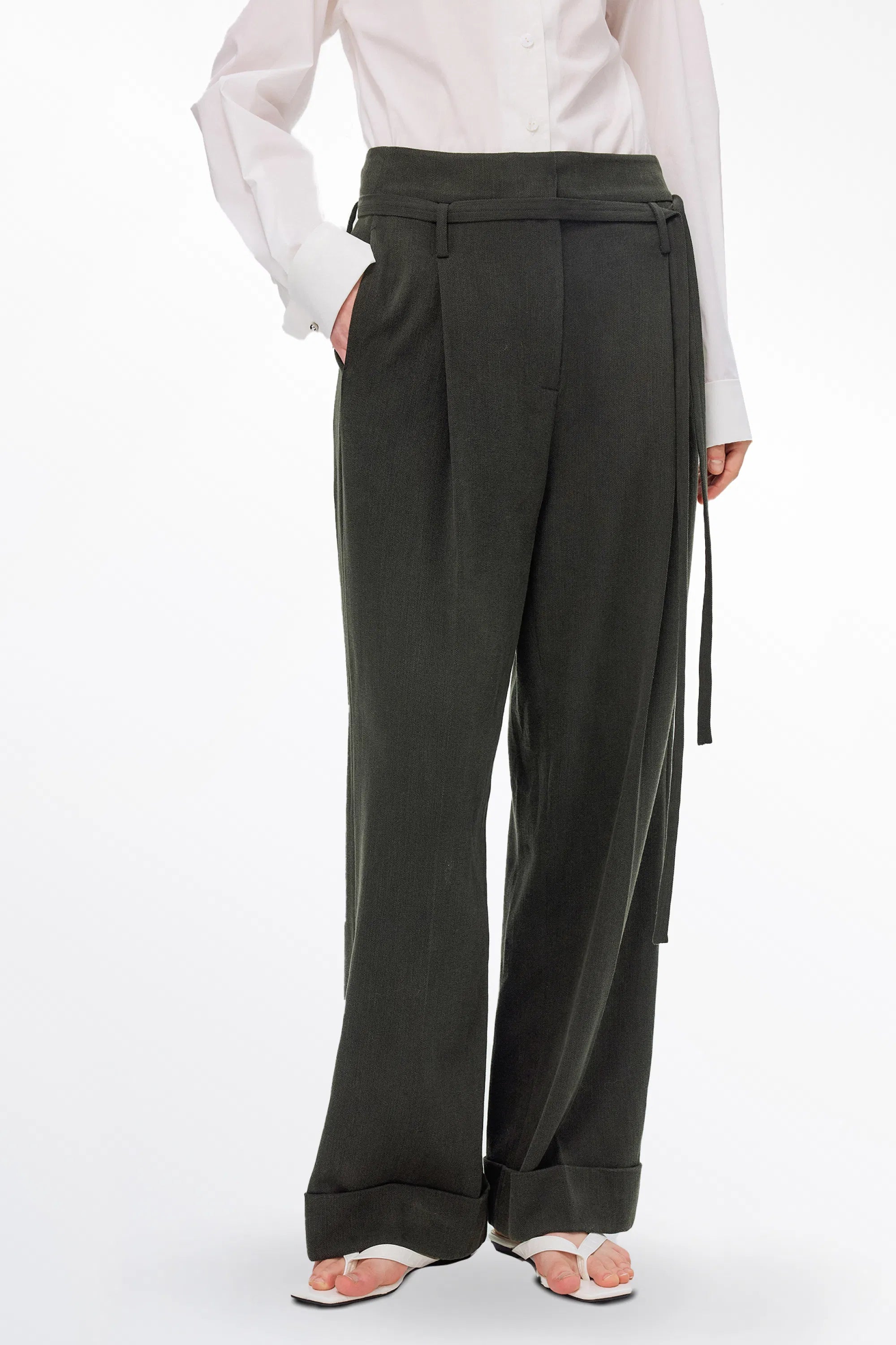 Suma High Waisted Straight Leg Pants in Tencel Lyocell Blend