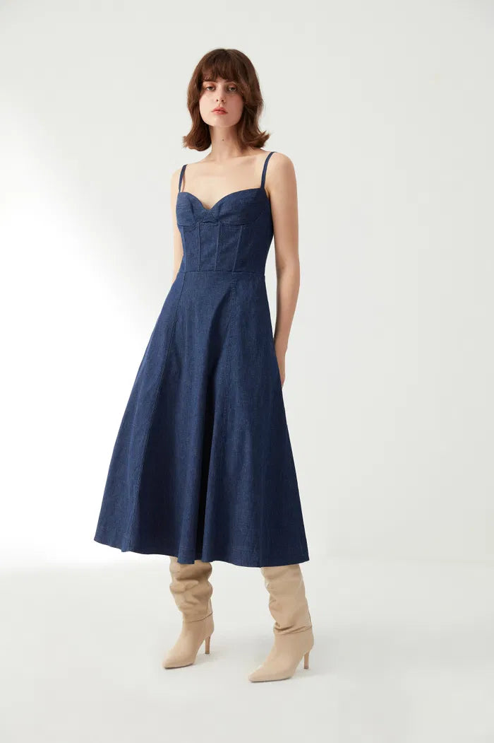 Marilyn Dress in Cotton Denim