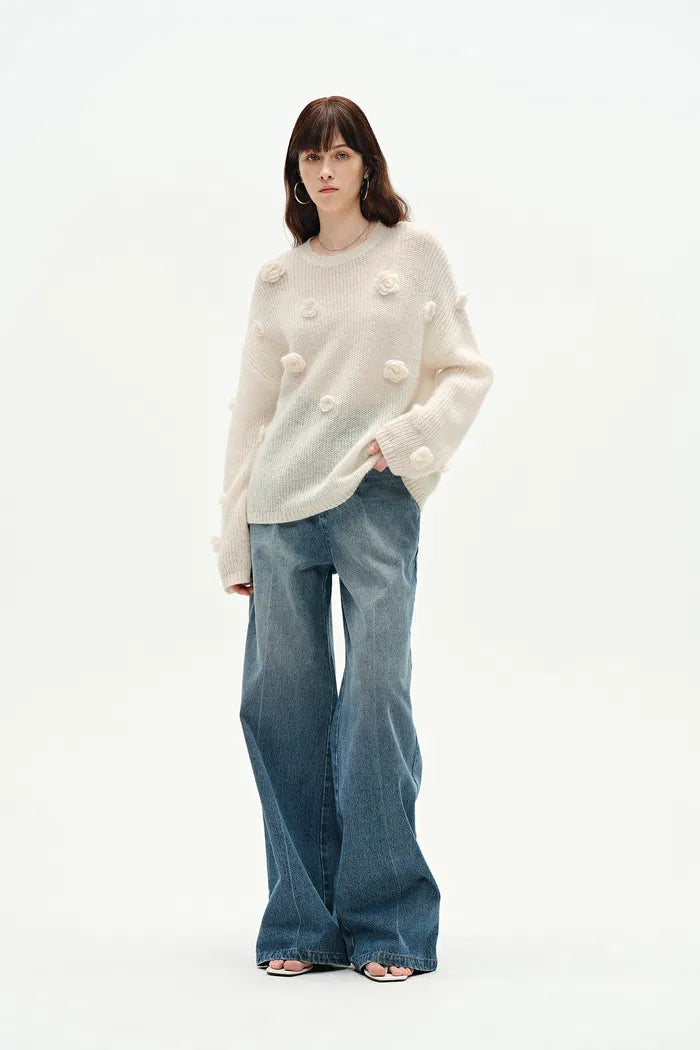 Sally Knit Sweater in Angora Mohair