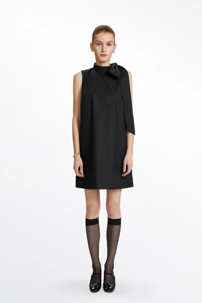 Tansy Ribbon Collar Tie Dress in Cotton