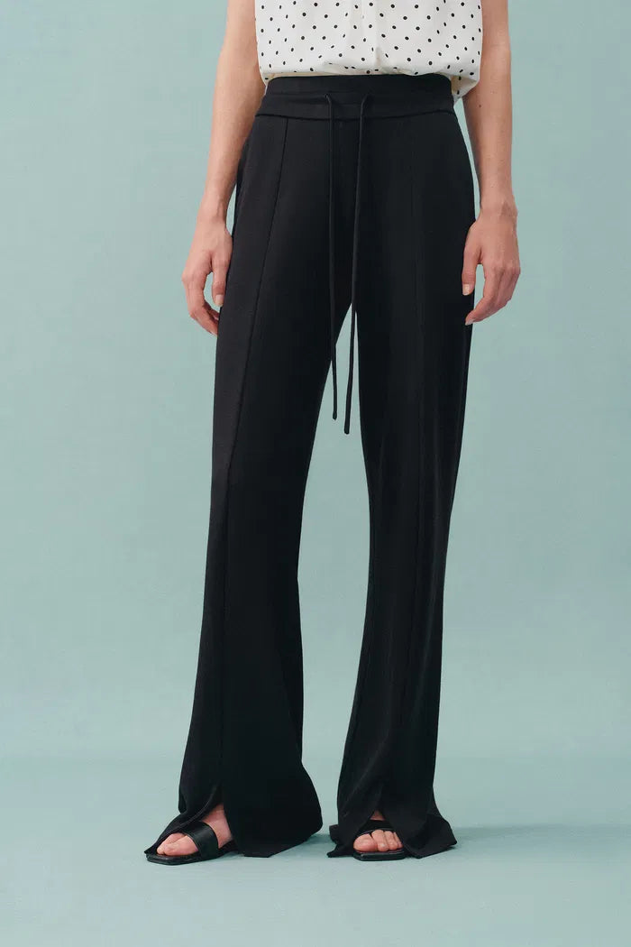 Yuri Side Slit Pants in Brushed Knit