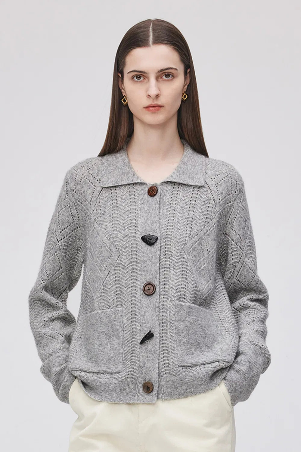 Felicia Cardigan in Wool-Mohair Knit