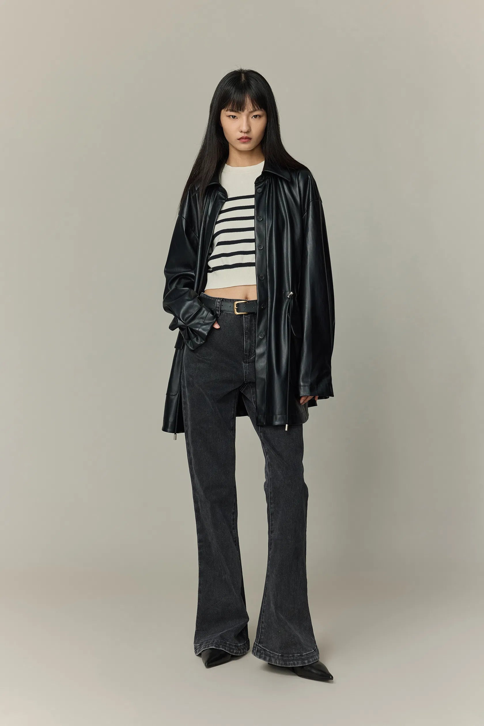 Field Oversized Shirt in Vegan Leather