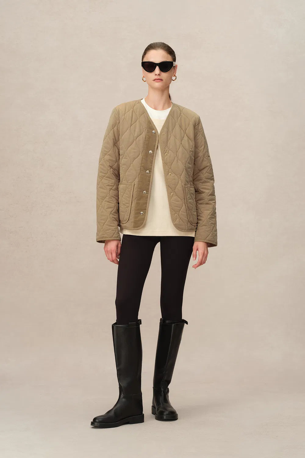 Olivia Cropped Puffer in High-Density Water-Repellent Fabric