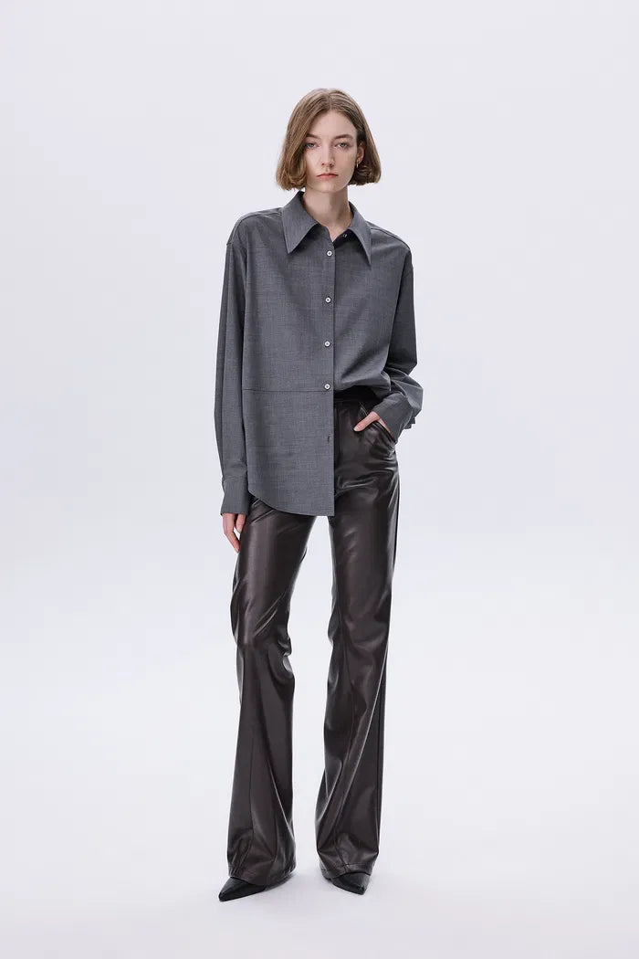 Lina Studded Shirt in Fine Wool Knit