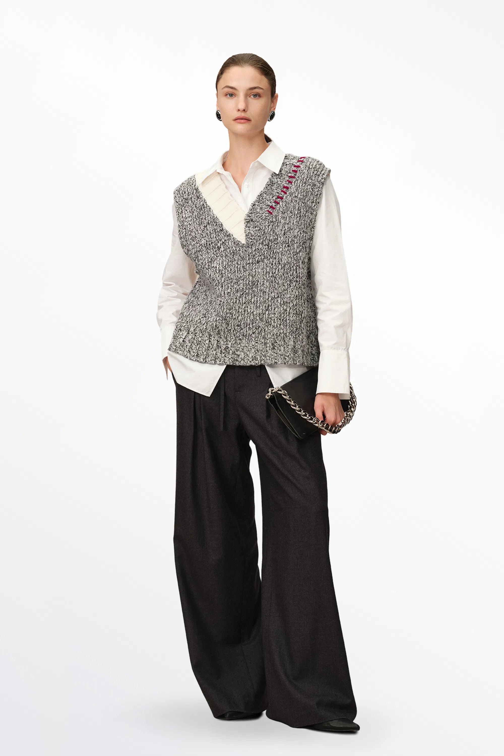 Coco Reversible Knit Vest in Chunky Wool