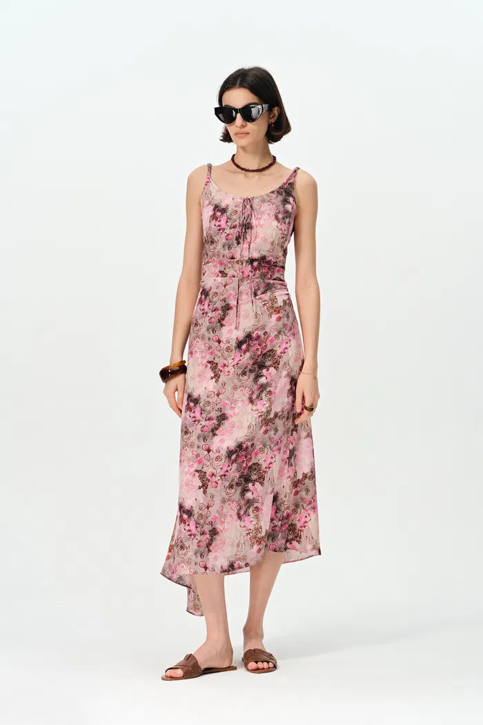 Doris Floral Slip Dress in 22MM Mulberry Silk