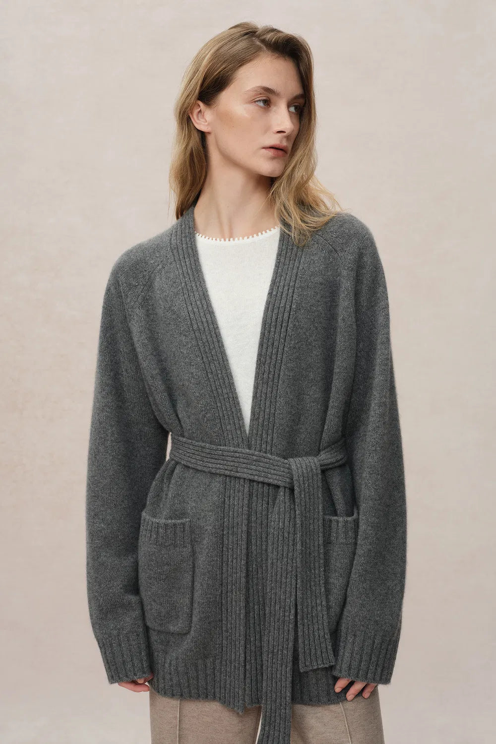 Sini Robe Style Cardigan in Cashmere Knit