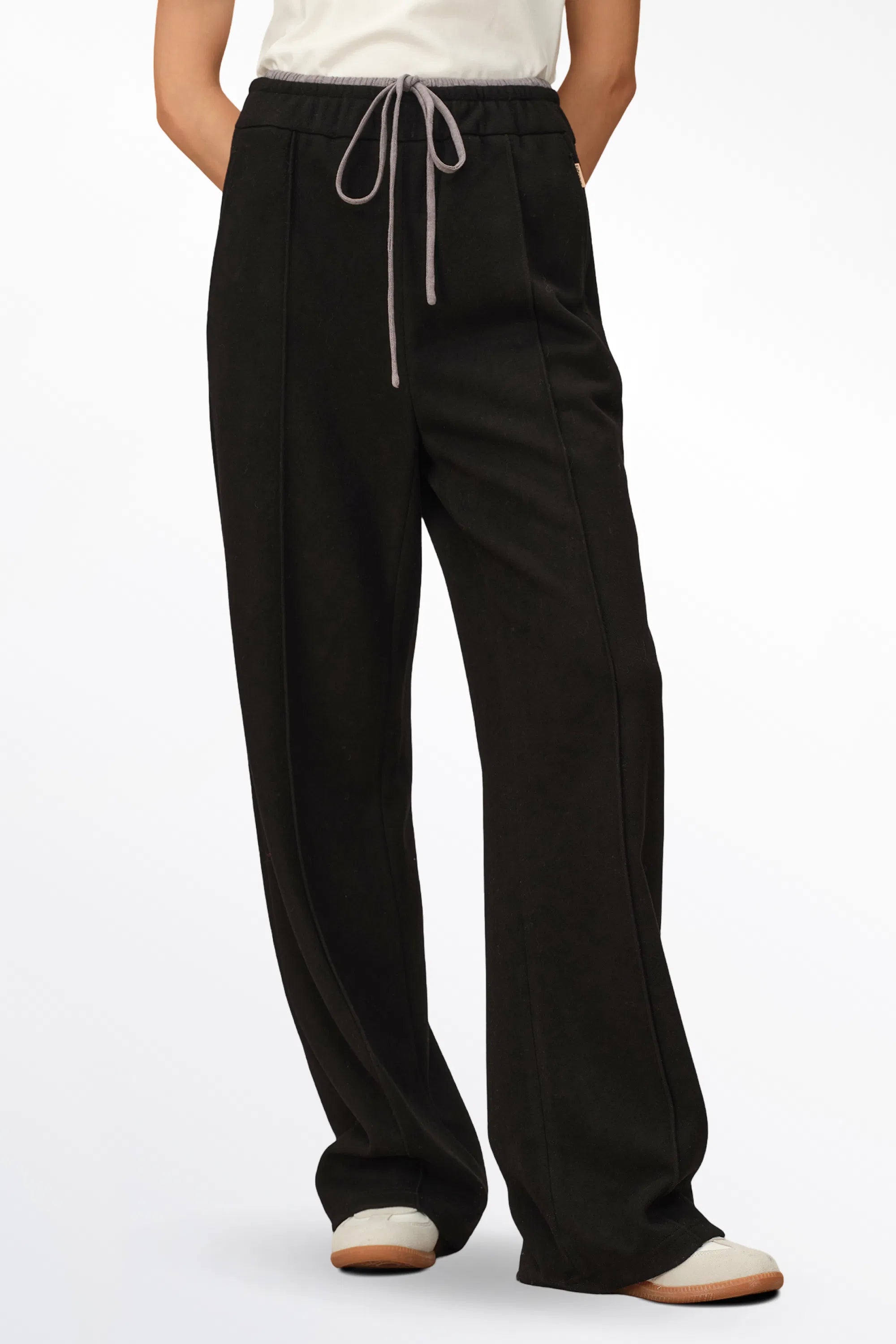 Icy Double-Waistband Casual Pants