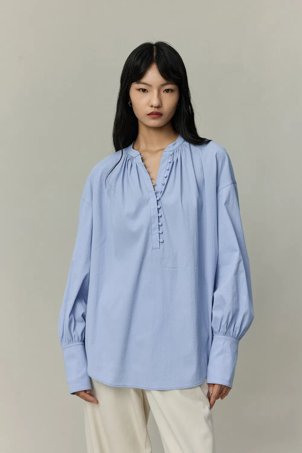 Lila Laidback French Shirt in Tencel-Cotton