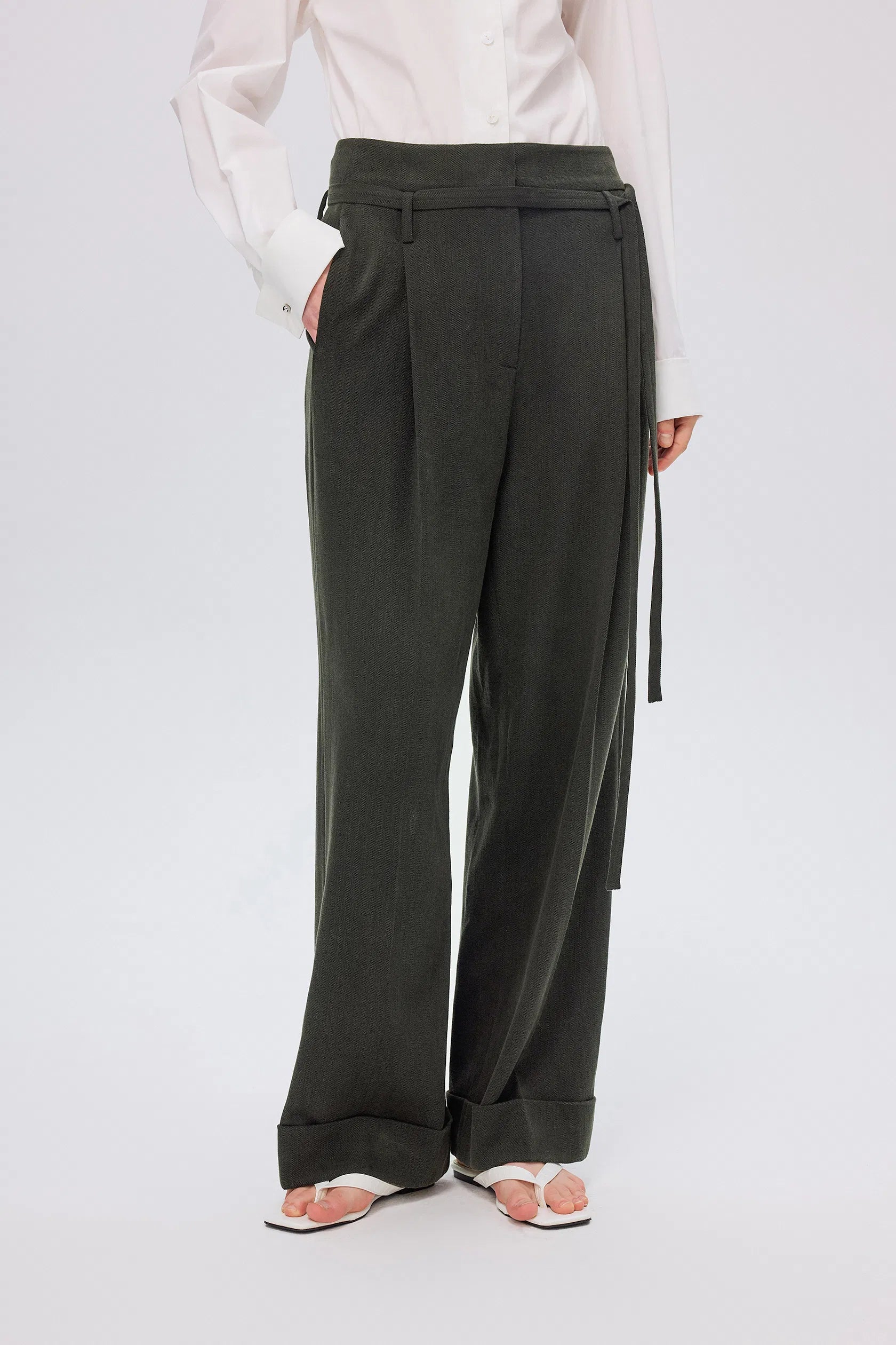 Suma High Waisted Straight Leg Pants in Tencel Lyocell Blend