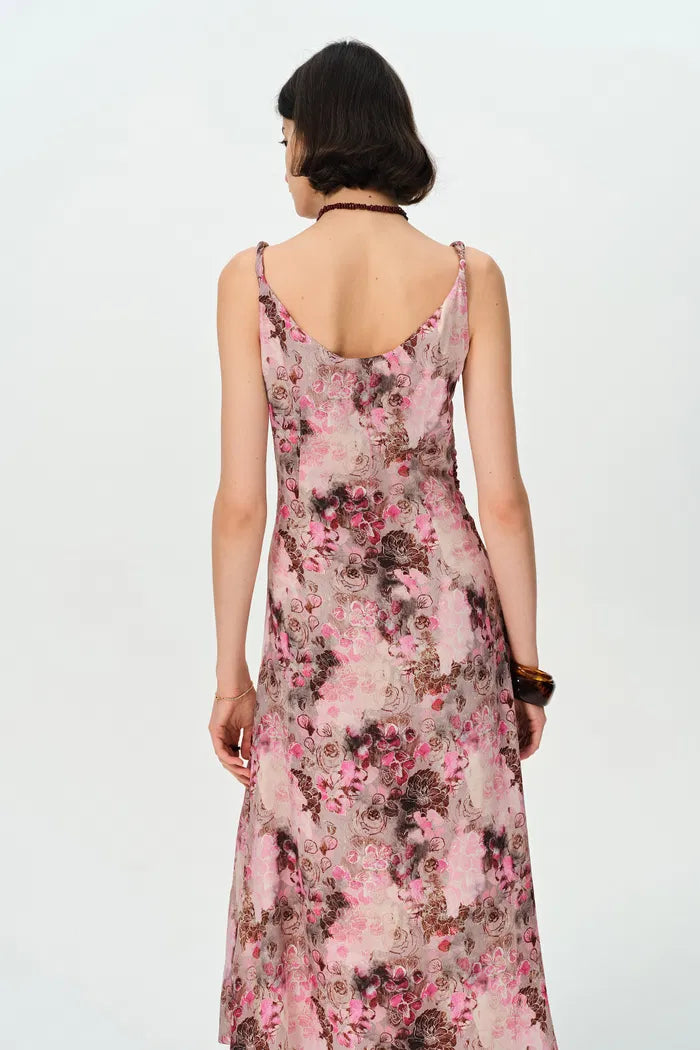 Doris Floral Slip Dress in 22MM Mulberry Silk