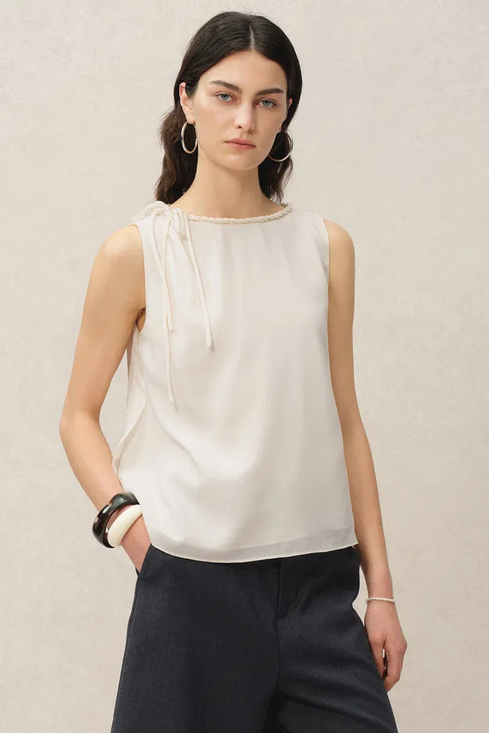 Clare Sleeveless Top in Silk-Merino Wool