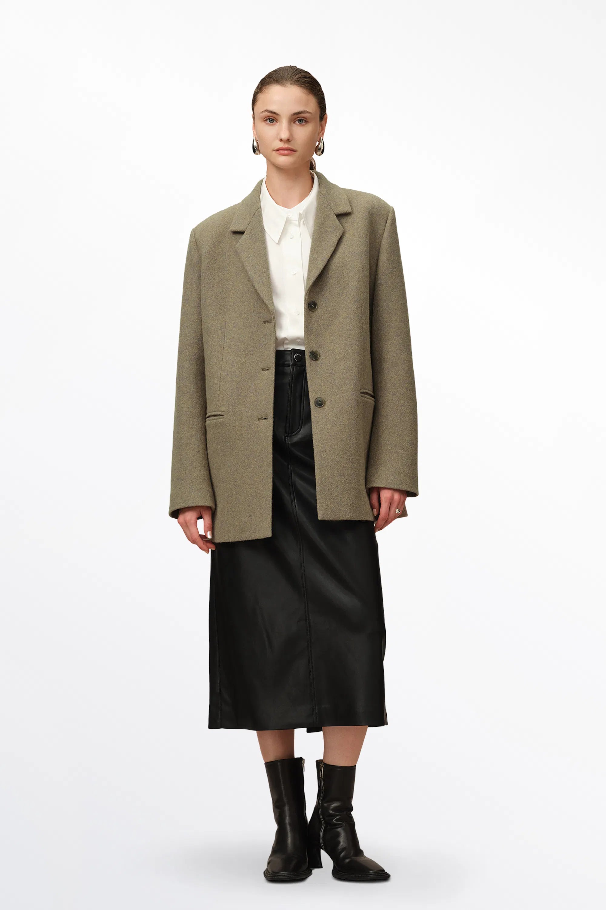 Fran Boxy Blazer in Wool Tweed