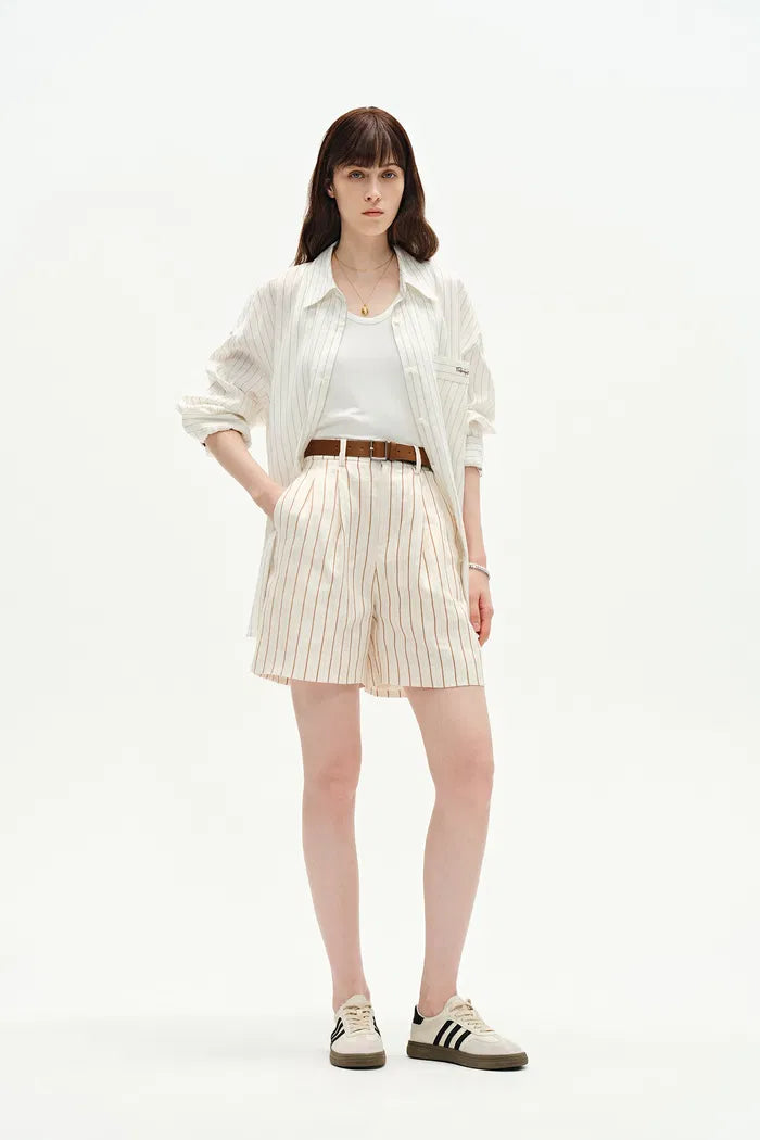 Blakeney Striped Suit Shorts in Linen