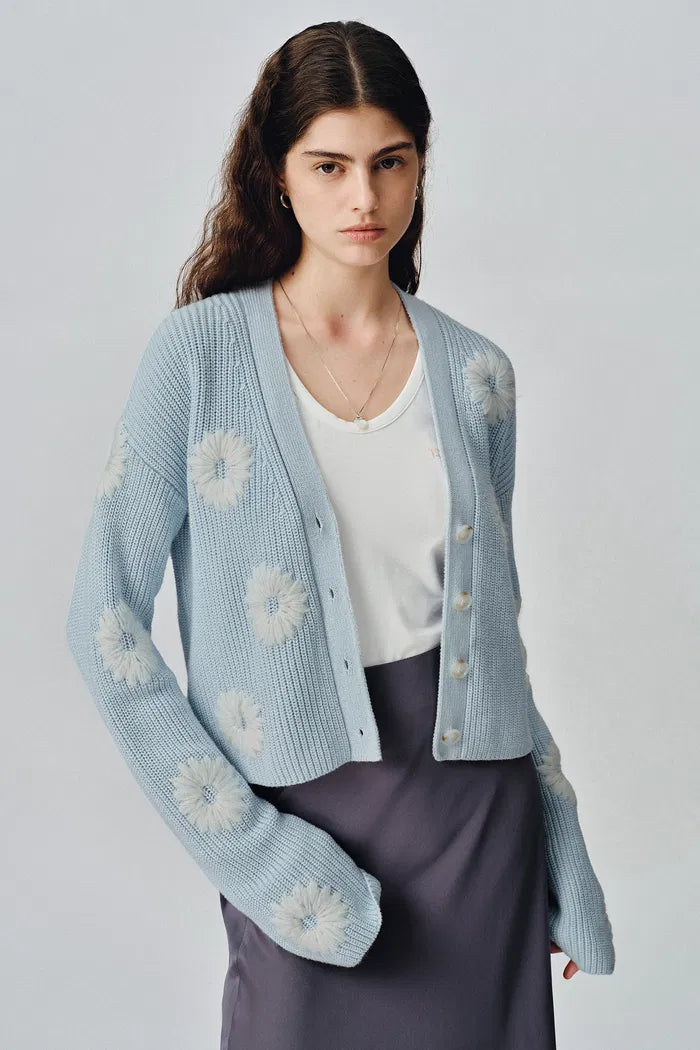 Dasiy Chunky Cardigan in Cotton Cashmere Knit