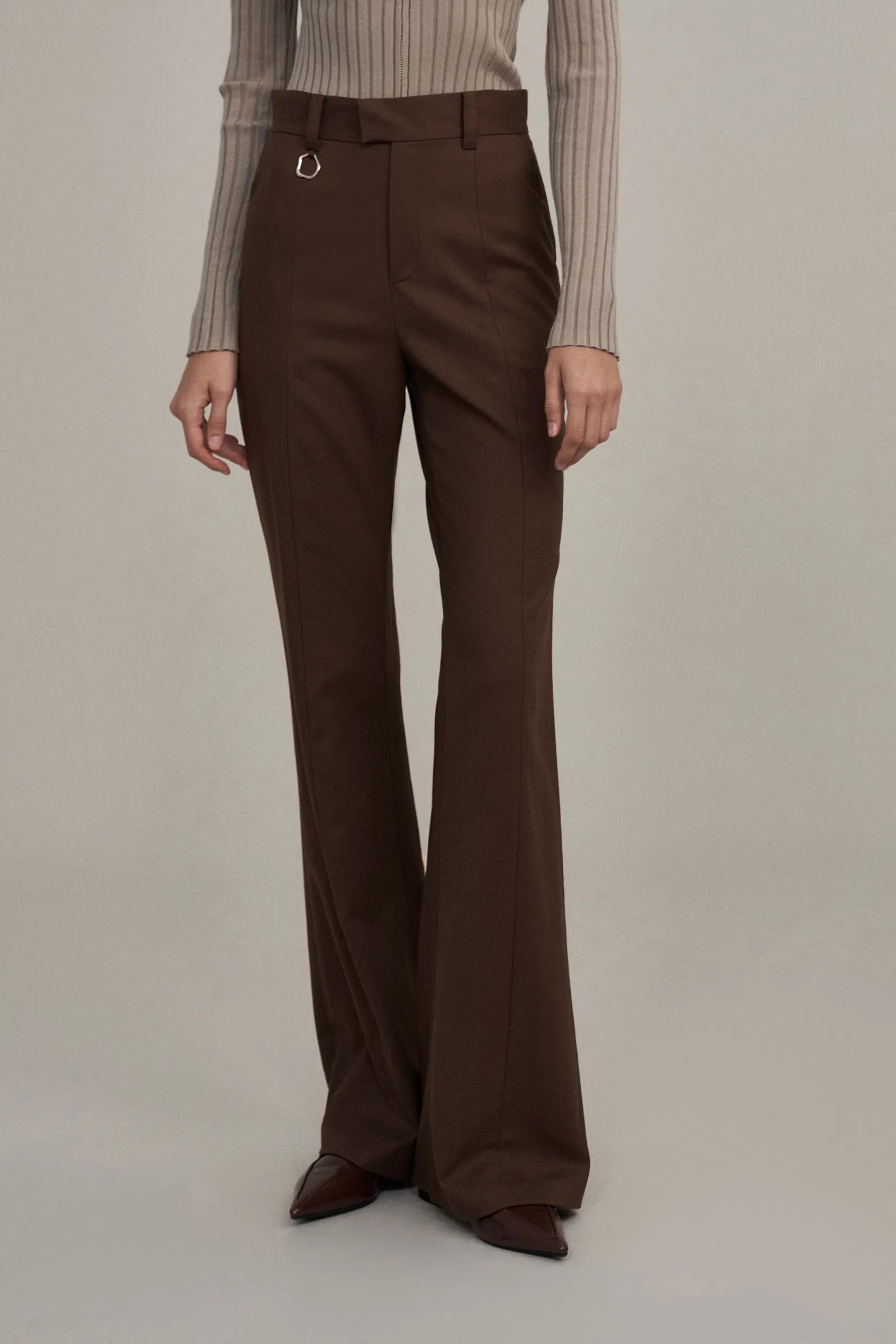 Chance Flared Suit Trousers in Fine Wool