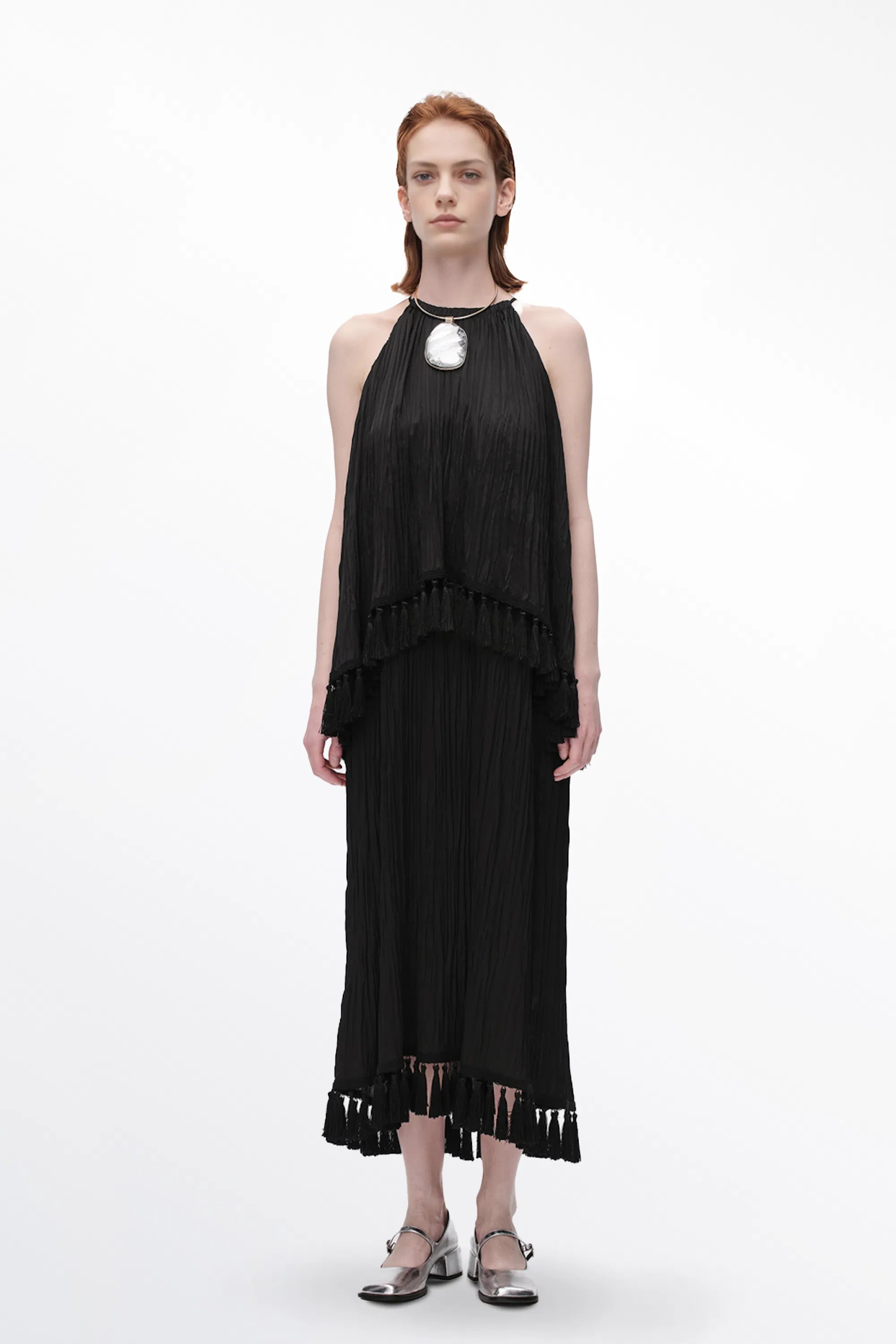 Undine Pleated Fringe Dress