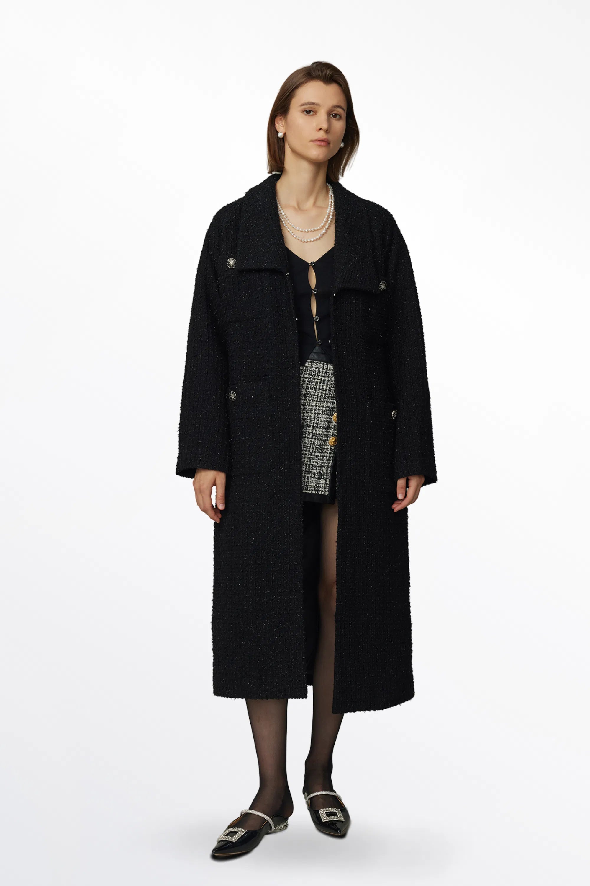 Hortensia Coat in Wool Blend Tweed