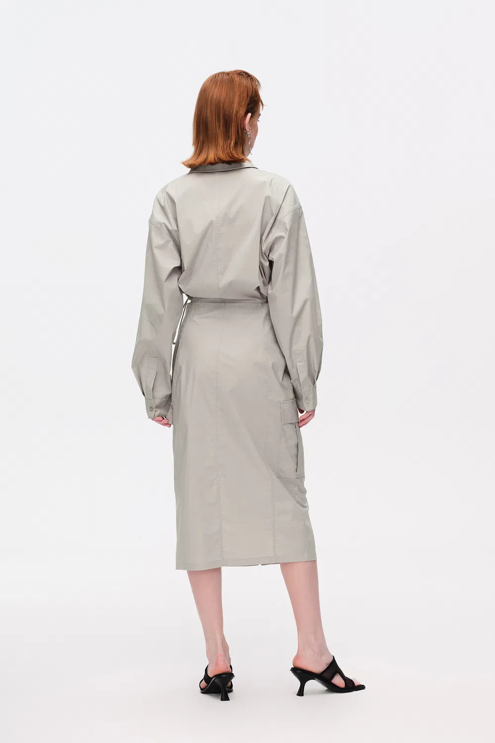 Layla Cut-Out Shirt Dress in Cotton Blend