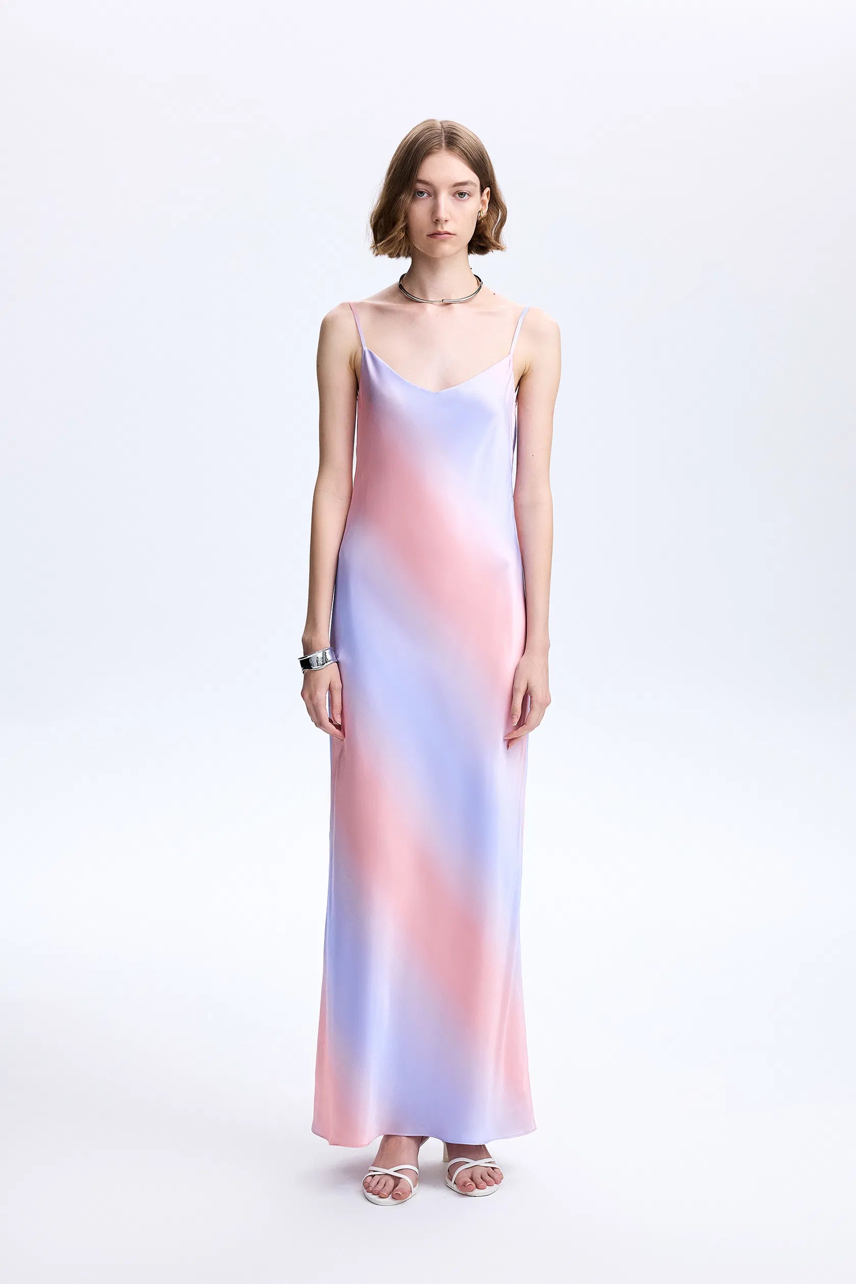 Setting Sun Slip Dress in  Mulberry Silk Satin