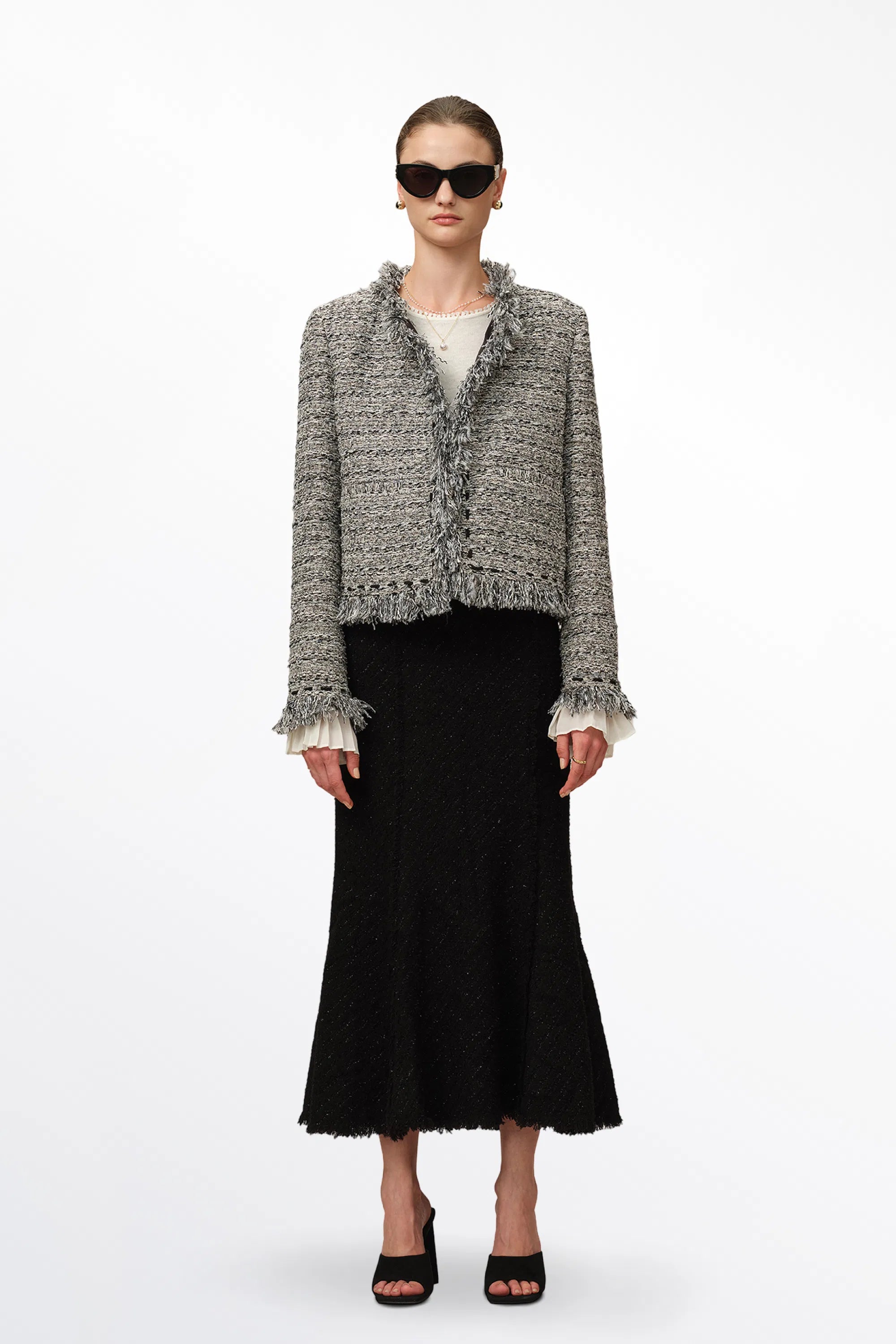 Marcela Coat in Coarse Wool Tweed