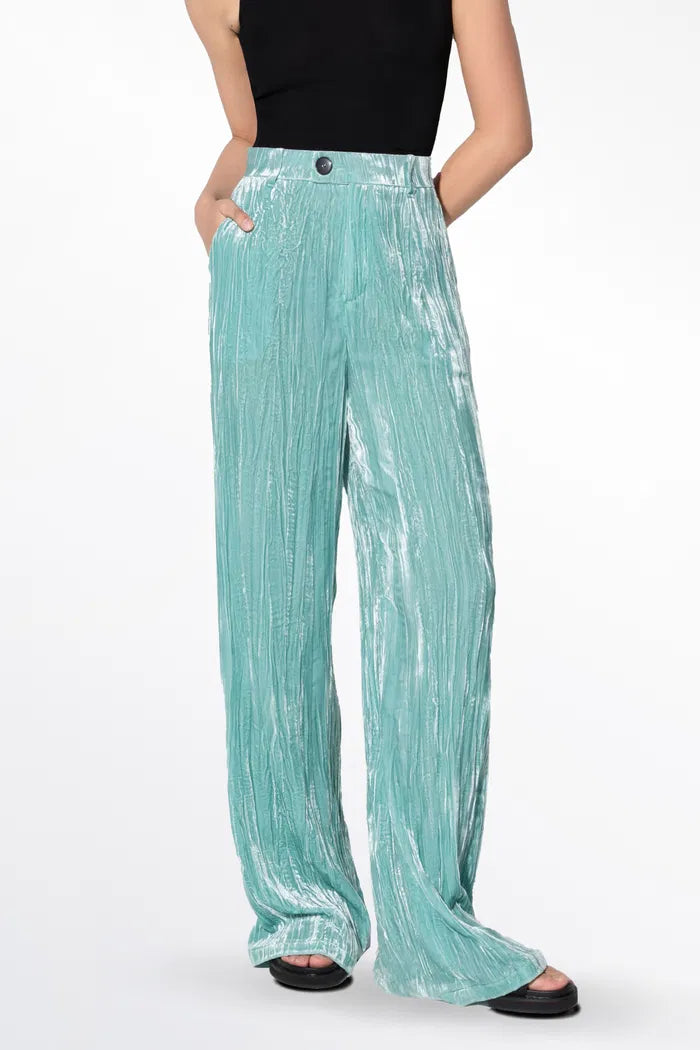 Dark Night Pleated Trousers in Silk Velvet