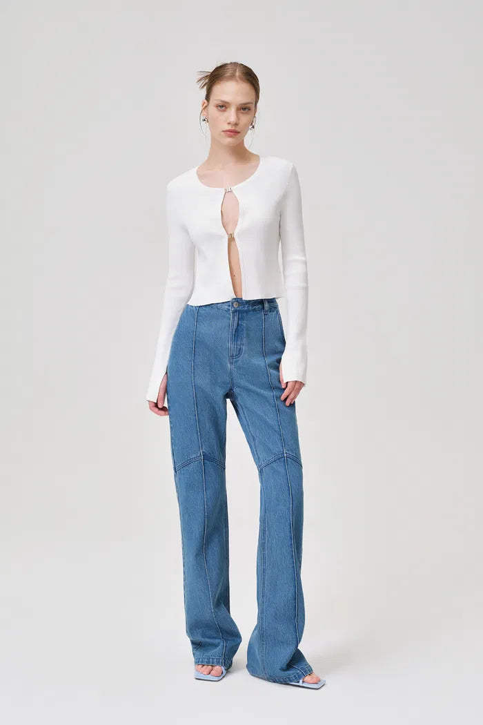 Meryl Patchwork Baggy Jeans in Tencel Lyocell Denim Blend