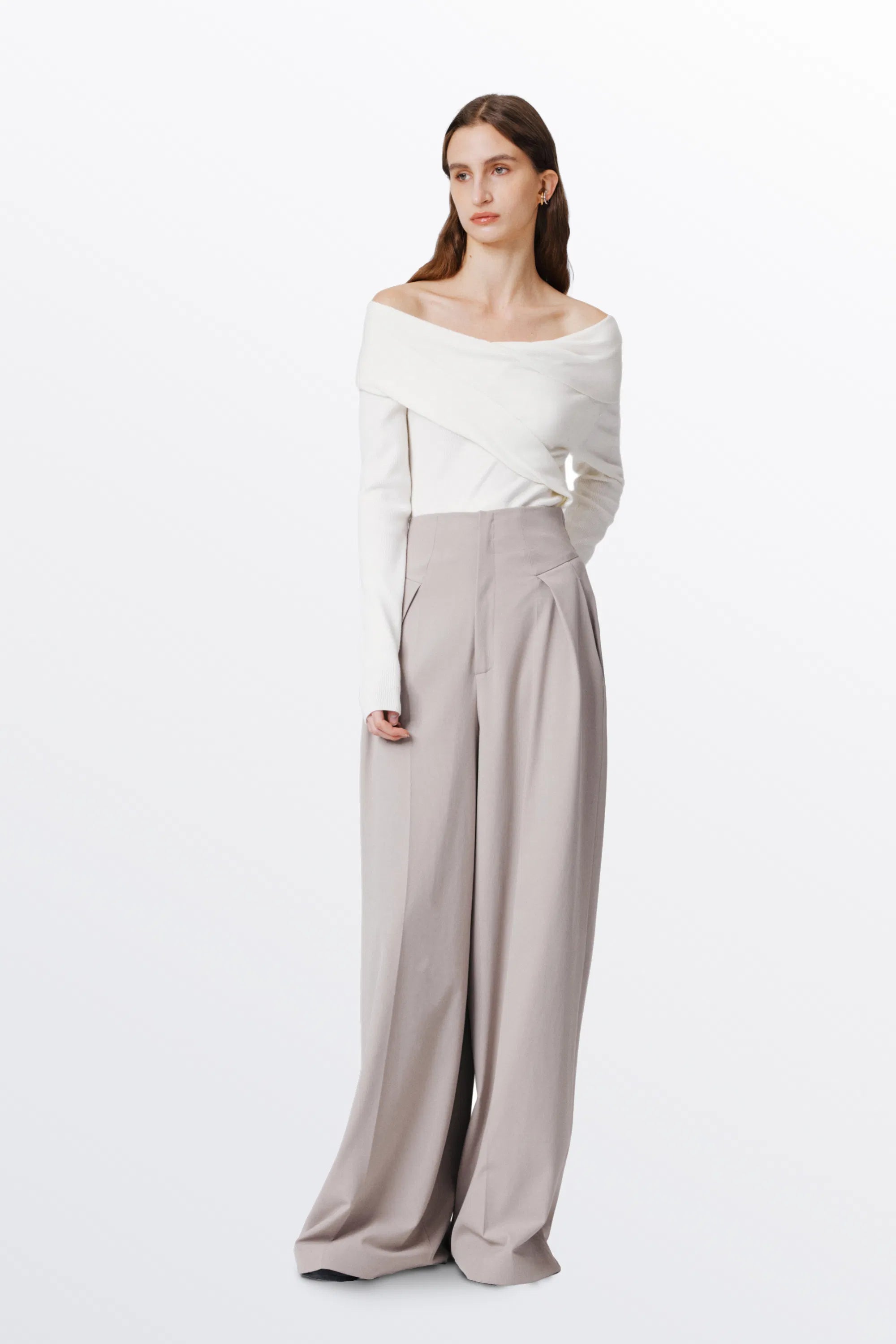 Venus Asymmetrical Sweater in Silk Wool Blend