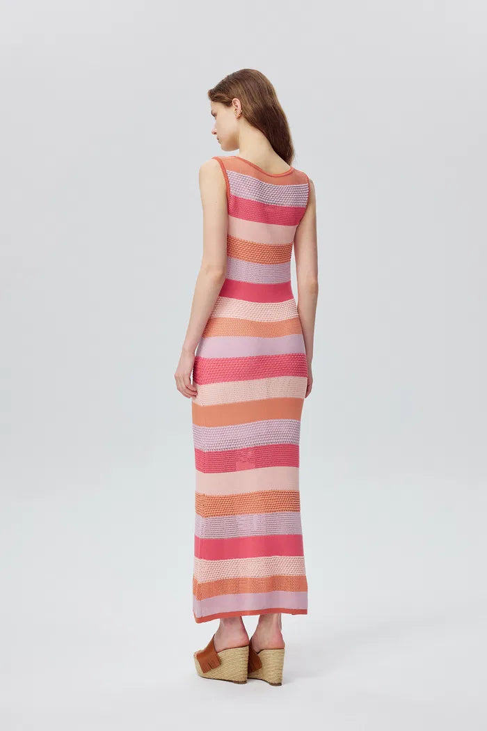 Lou Dopamine Stripe Dress in Cotton Blend