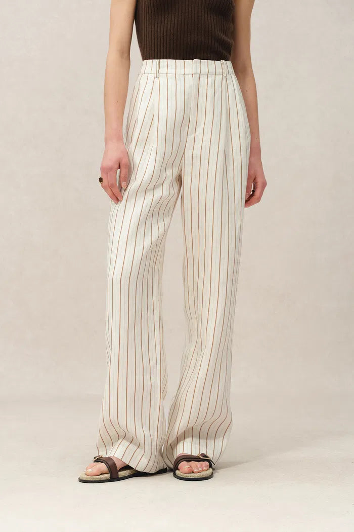 Eden Striped Suit Pants in Linen