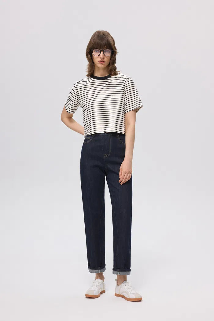 Jessica Vintage Tapered Jeans in Cotton Denim