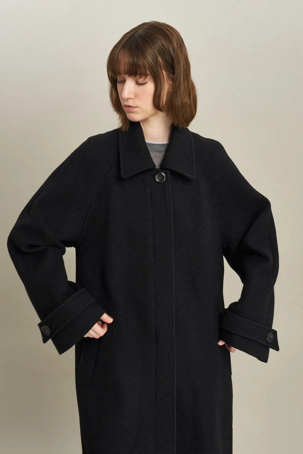 Phylis Long Coat in Wool Bouclé