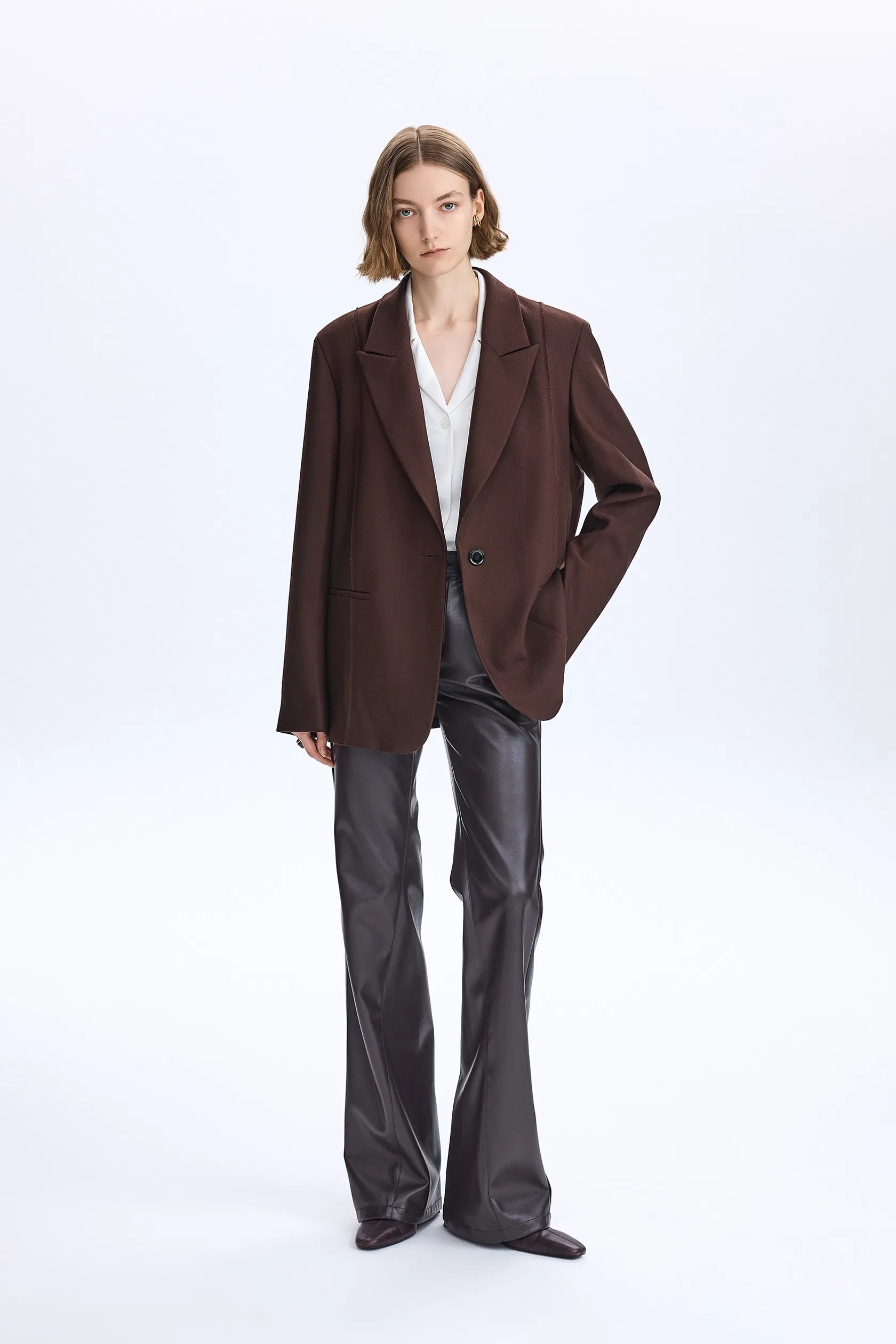 Lygia Raw Edge Blazer in Fine Wool