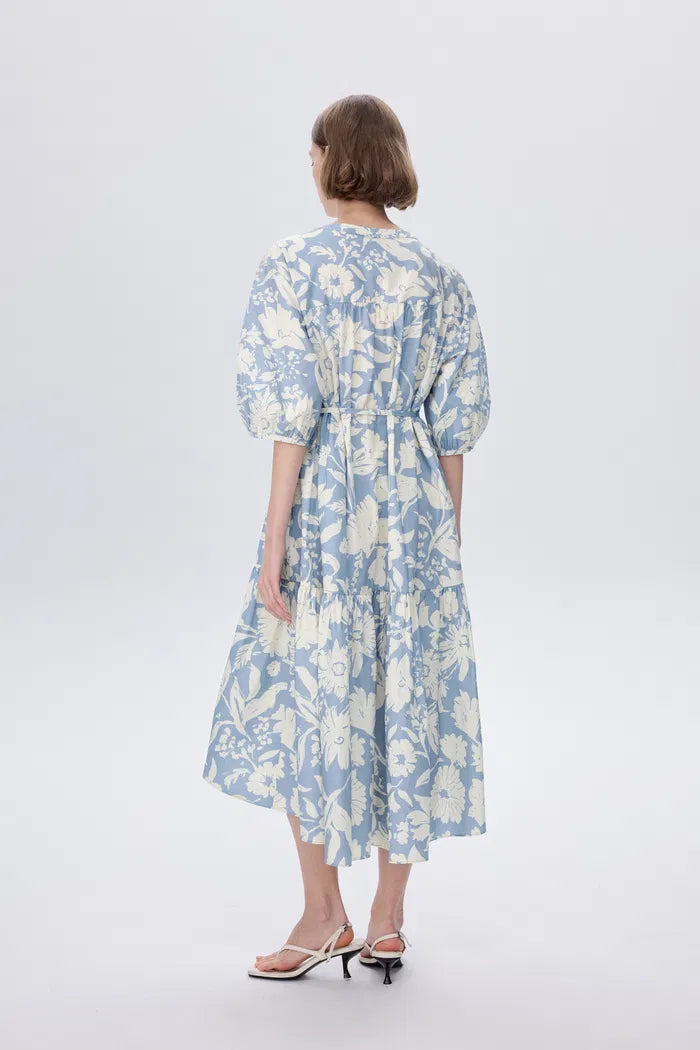 Flora Dropped Puff Sleeve Dress