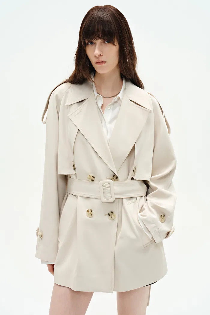 Glenn Short Trench Coat in Plant-Based Twill