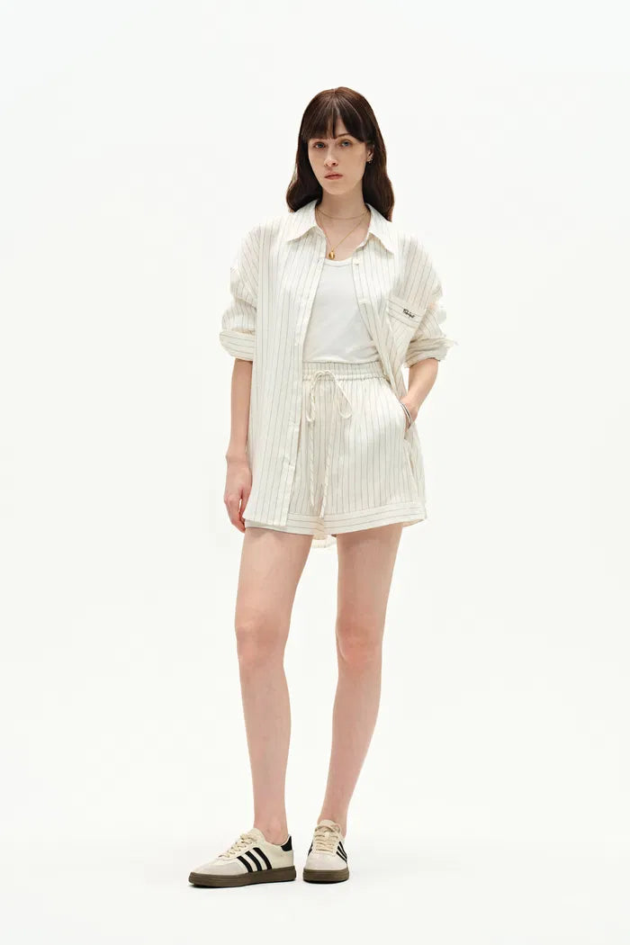 Blakeney Striped Shirt Suit in Linen Blend