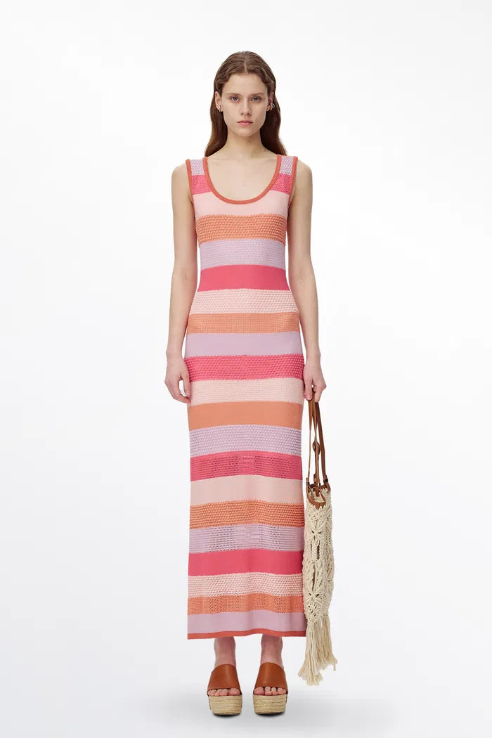 Lou Dopamine Stripe Dress in Cotton Blend